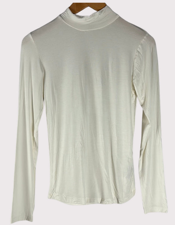 Ivory Elegance High Collar Top